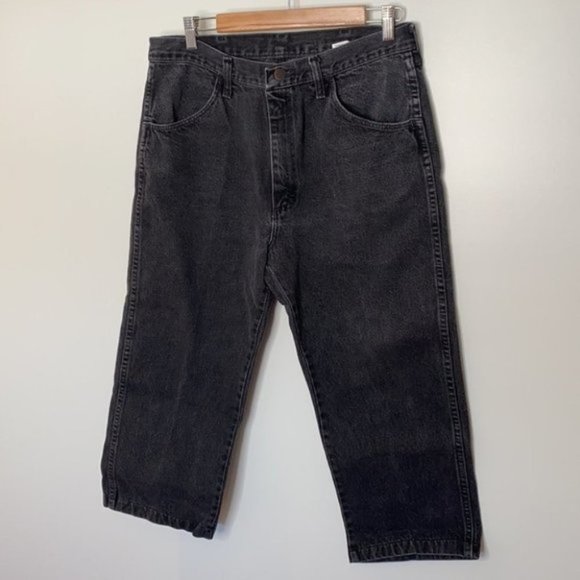 Rustler Black Vintage Mid waisted Cropped Jeans 8 - Picture 4 of 12